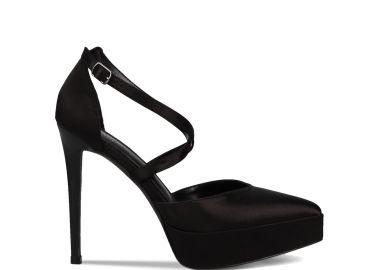 Μαύρη σατέν γόβα - MIGATO - 