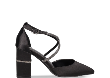 Μαύρη σατέν γόβα - MIGATO - 