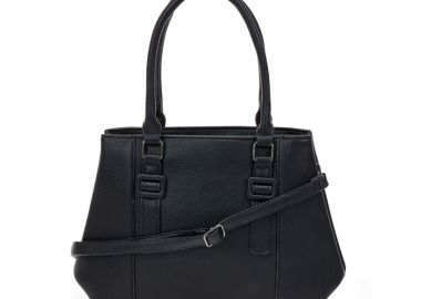 Μαύρη τσάντα από συνθετικό δέρμα ΜΑΥΡΟ - Tsoukalas - 