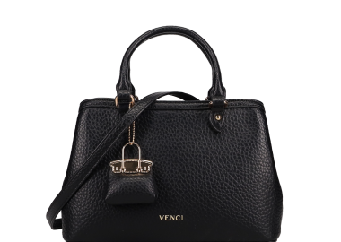 Μαύρη τσάντα χειρός - VENCI - 
