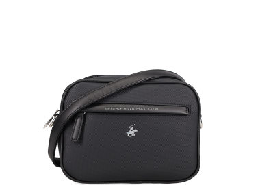 Μαύρη τσάντα χιαστί - BEVERLY HILLS POLO CLUB - 