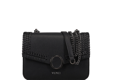 Μαύρη τσάντα ώμου - VENCI - 