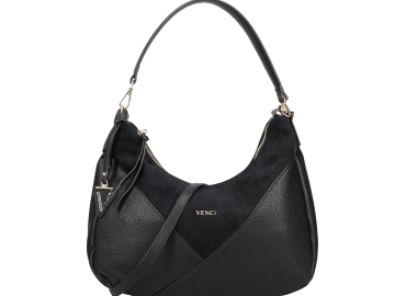 Μαύρη τσάντα ώμου - VENCI - 
