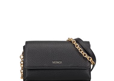 Μαύρη τσάντα ώμου - VENCI - 