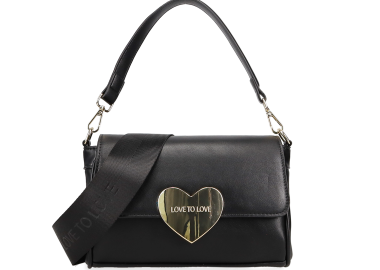 Μαύρη τσάντα ώμου - LOVE TO LOVE by GAI MATTIOLO - 