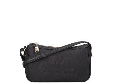 Μαύρη τσάντα ώμου χιαστί - BEVERLY HILLS POLO CLUB - 