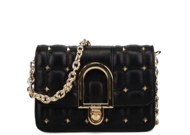 Μαύρη τσάντα ώμου χιαστί ELEONORA STUDS - GAUDI - 