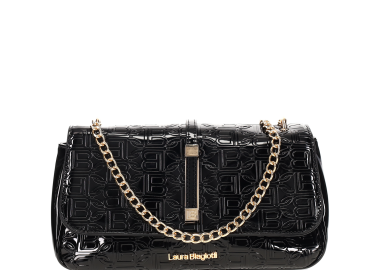 Μαύρη τσάντα ώμου λουστρίνι - LAURA BIAGIOTTI - 
