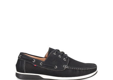 Μαύρο ανδρικό boat shoe - MIGATO - 
