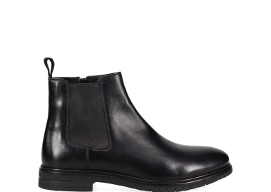 Μαύρο ανδρικό δερμάτινο Chelsea μποτάκι - MIGATO - 