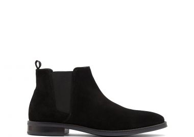 Μαύρο ανδρικό δερμάτινο μποτάκι GWERACIEN - ALDO - 