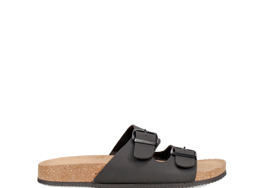 Μαύρο ανδρικό footbed σανδάλι - EASY WALK - 