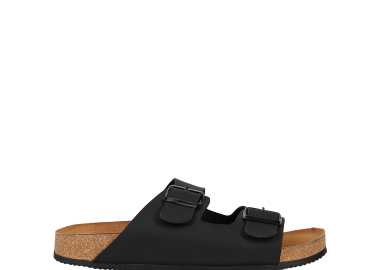 Μαύρο ανδρικό footbed σανδάλι - EASY WALK - 