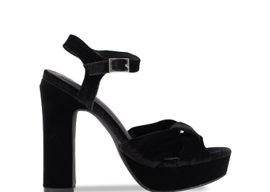 Μαύρο βελούδινο πέδιλο - MIGATO - 