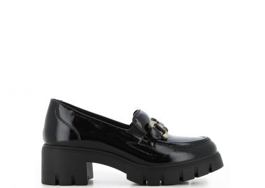 Μαύρο chunky loafer λουστρίνι - SJ - 