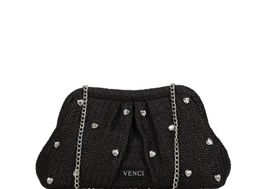 Μαύρο clutch τσαντάκι - VENCI - 