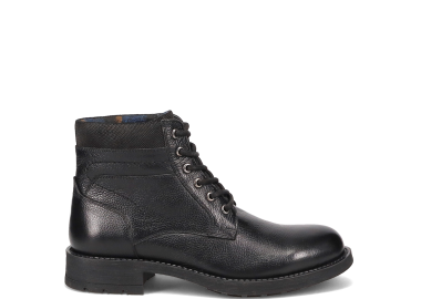 Μαύρο δερμάτινο ανδρικό μποτάκι - MIGATO - 
