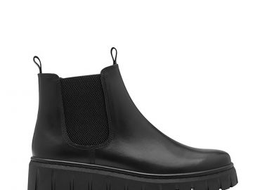 Μαύρο δερμάτινο Chelsea μποτάκι - MARCO TOZZI - 