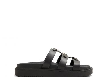 Μαύρο δερμάτινο footbed σανδάλι MARIESOLEIL - ALDO - 