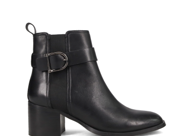 Μαύρο δερμάτινο μποτάκι - MIGATO - 