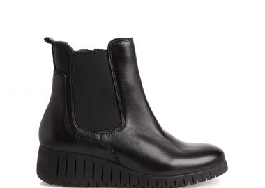 Μαύρο δερμάτινο μποτάκι - MARCO TOZZI - 