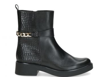 Μαύρο δερμάτινο μποτάκι - CAPRICE - 
