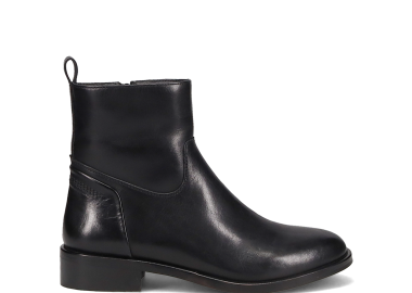 Μαύρο δερμάτινο μποτάκι - MIGATO - 