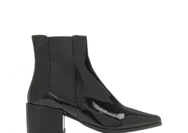 Μαύρο δερμάτινο μποτάκι - MIGATO - 