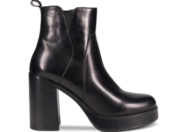 Μαύρο δερμάτινο μποτάκι - MIGATO - 