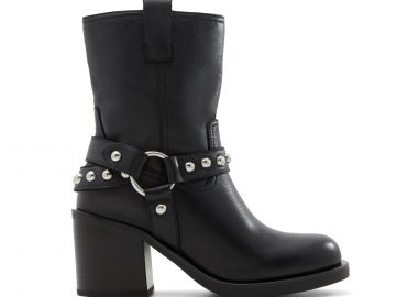 Μαύρο δερμάτινο μποτάκι ALBAI - ALDO - 