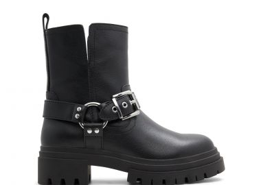 Μαύρο δερμάτινο μποτάκι HARLLY - ALDO - 