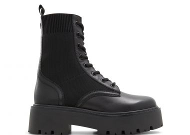 Μαύρο δερμάτινο μποτάκι TALALERYKNIT - ALDO - 