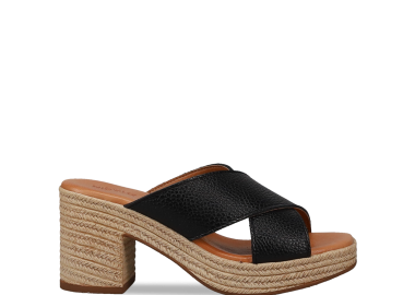 Μαύρο δερμάτινο mule πέδιλο - MIGATO - 