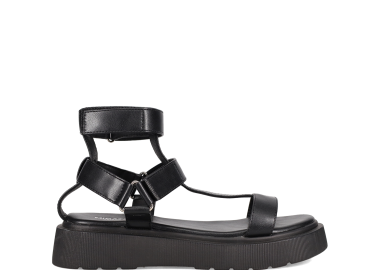Μαύρο flatform σανδάλι - MIGATO - 