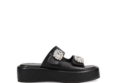 Μαύρο flatform σανδάλι - MIGATO - 