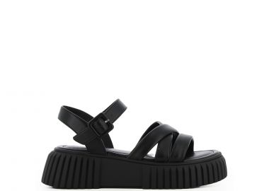 Μαύρο flatform σανδάλι - SJ - 