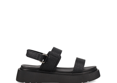 Μαύρο flatform σανδάλι - MIGATO - 