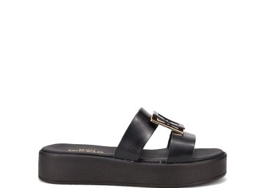 Μαύρο flatform σανδάλι - MIGATO - 