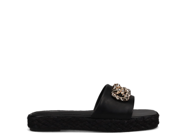 Μαύρο flatform σανδάλι - MIGATO - 