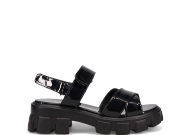 Μαύρο flatform σανδάλι - MIGATO - 