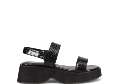 Μαύρο flatform σανδάλι - MIGATO - 