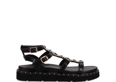 Μαύρο flatform σανδάλι - MIGATO - 