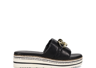 Μαύρο flatform σανδάλι - CAMILLE - 