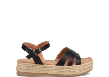 Μαύρο flatform σανδάλι - CAMILLE - 