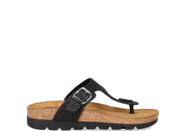 Μαύρο footbed σανδάλι - EASY WALK - 