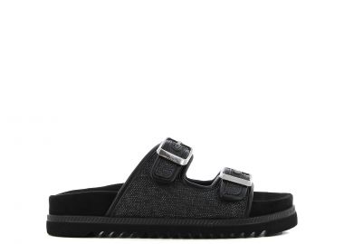 Μαύρο footbed σανδάλι - SJ - 