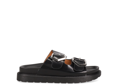 Μαύρο footbed σανδάλι - SIXTH SENS - 