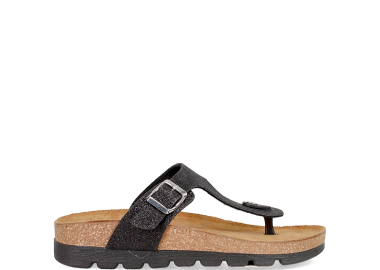 Μαύρο footbed σανδάλι - EASY WALK - 