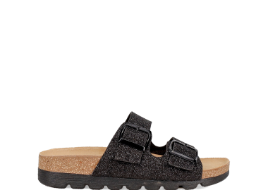 Μαύρο footbed σανδάλι - EASY WALK - 