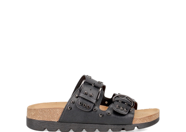 Μαύρο footbed σανδάλι - EASY WALK - 